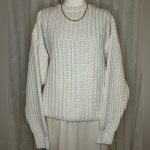 Cozy White Vintage Knit Sweater